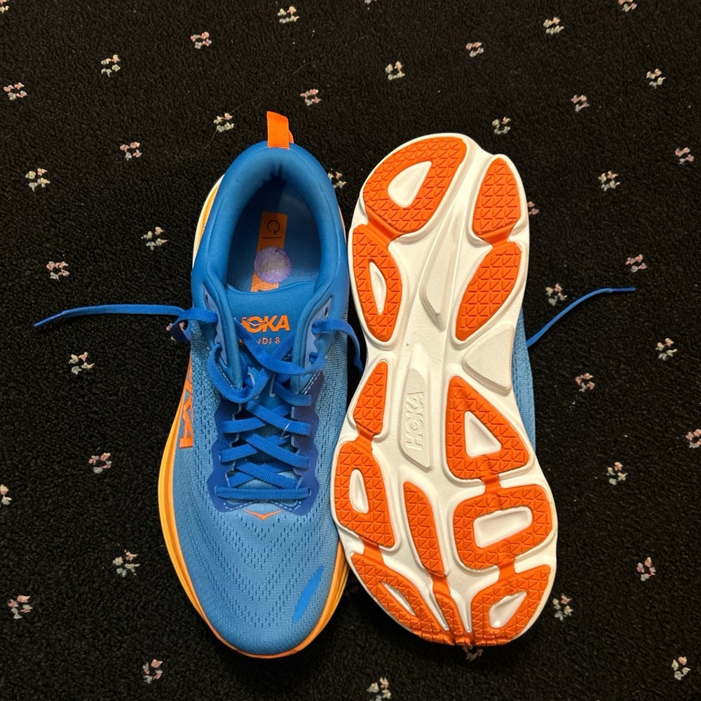 Hoka Vibrant Blue and Orange Sneakers - Picture 2 of 4